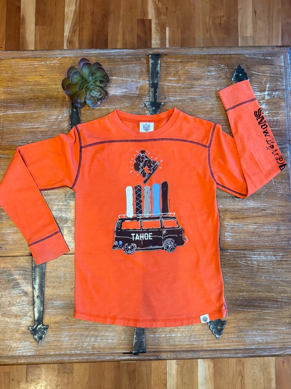 Tahoe Kids' Orange Long-Sleeve Snowboard Tee by Wes & Willy